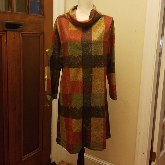 *XL LEFT! See Chart* Thick/Heavy Fall Plaid Dress - Picture 4 of 5